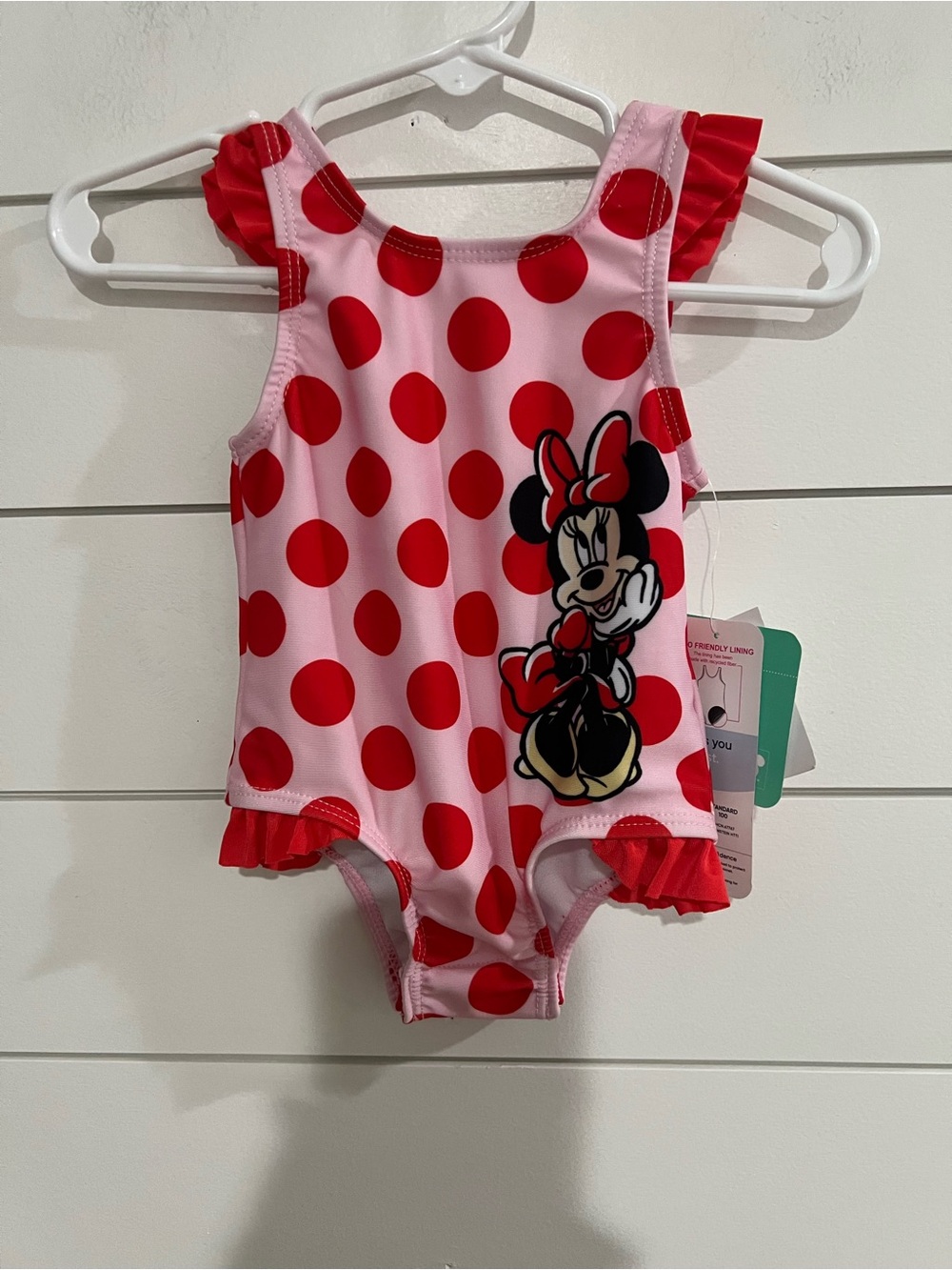Pink & Red Polka Dot Minnie Toddler One-Piece Swimsuit